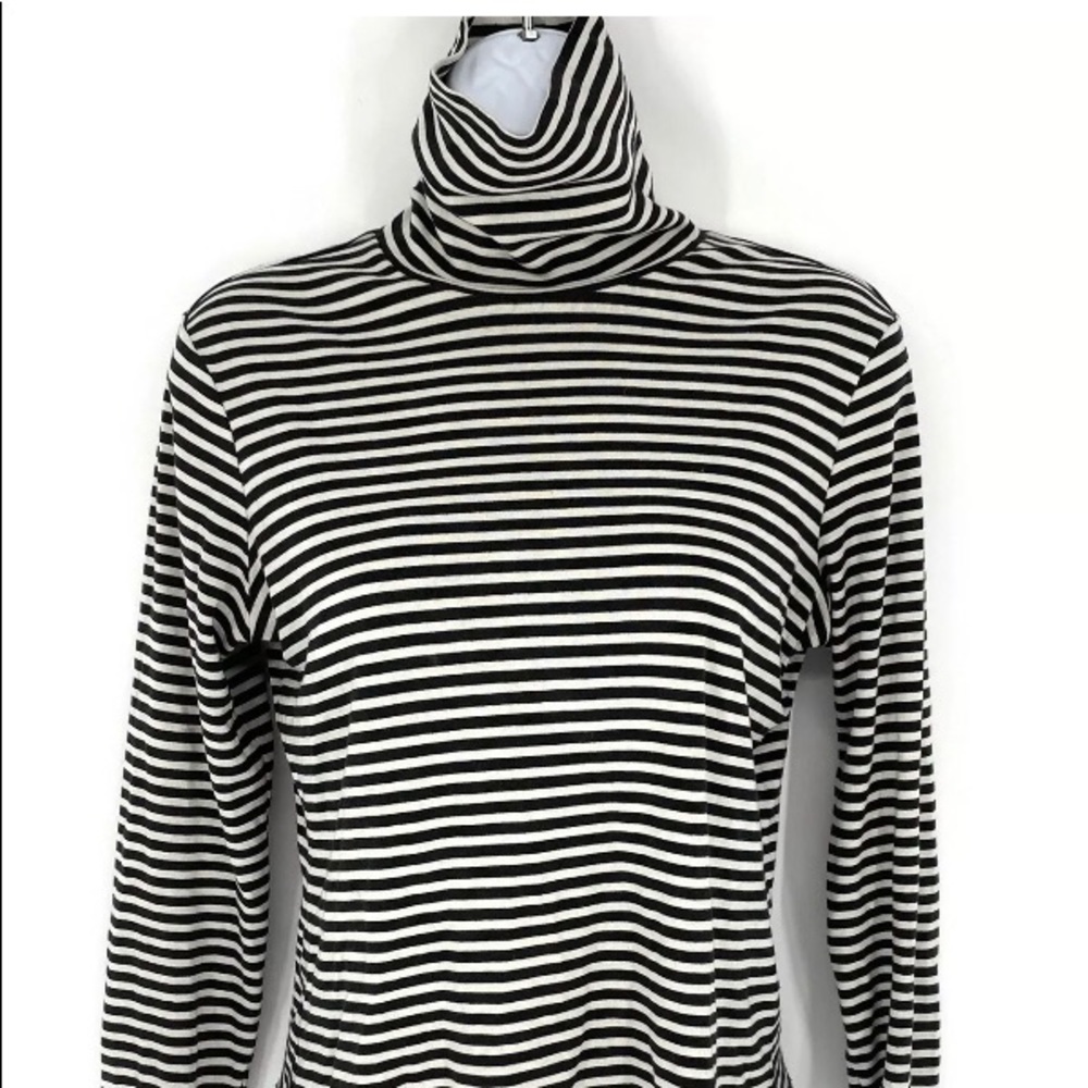 NWOT Ann Taylor Striped Long Sleeve Top with Mock Turtleneck Size L
